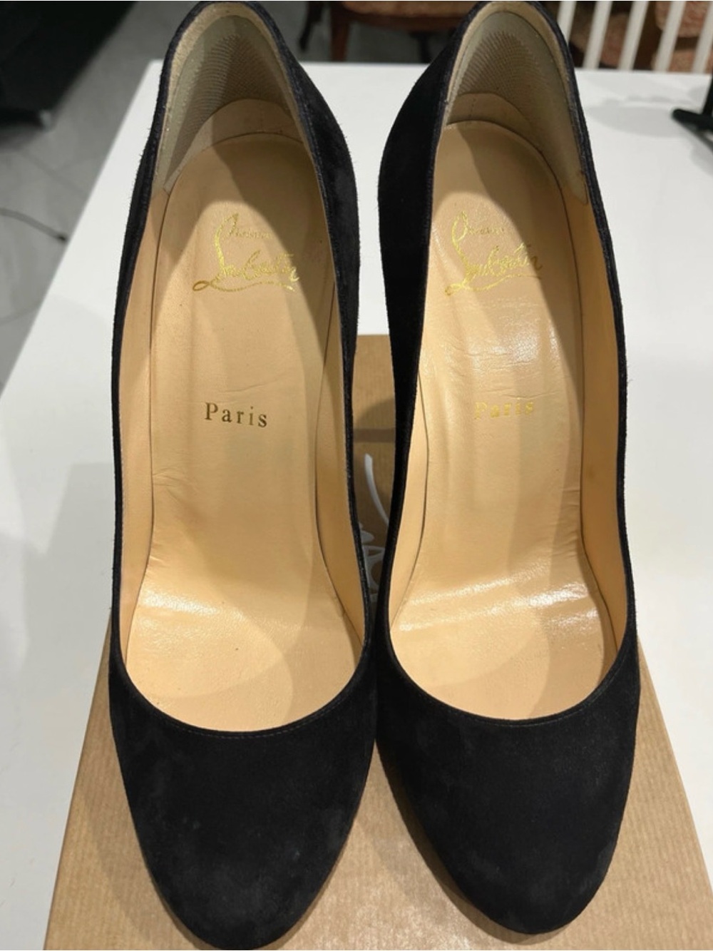 Christian Louboutin Black Suede Pointed Toe Pumps